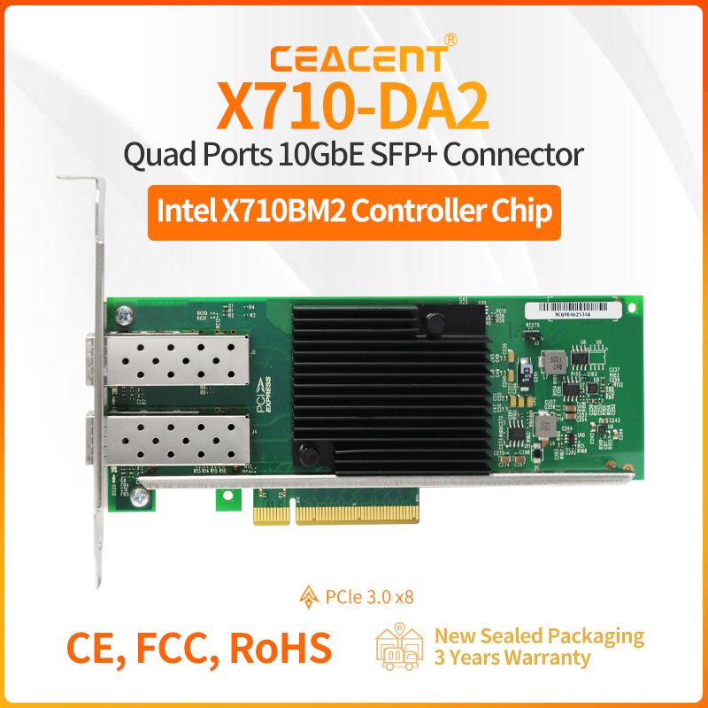 10Gb Sfp+ Pcie Network Card Dual Port - X710-DA2 인텔 X710-BM2 칩셋 10Gb/s NIC