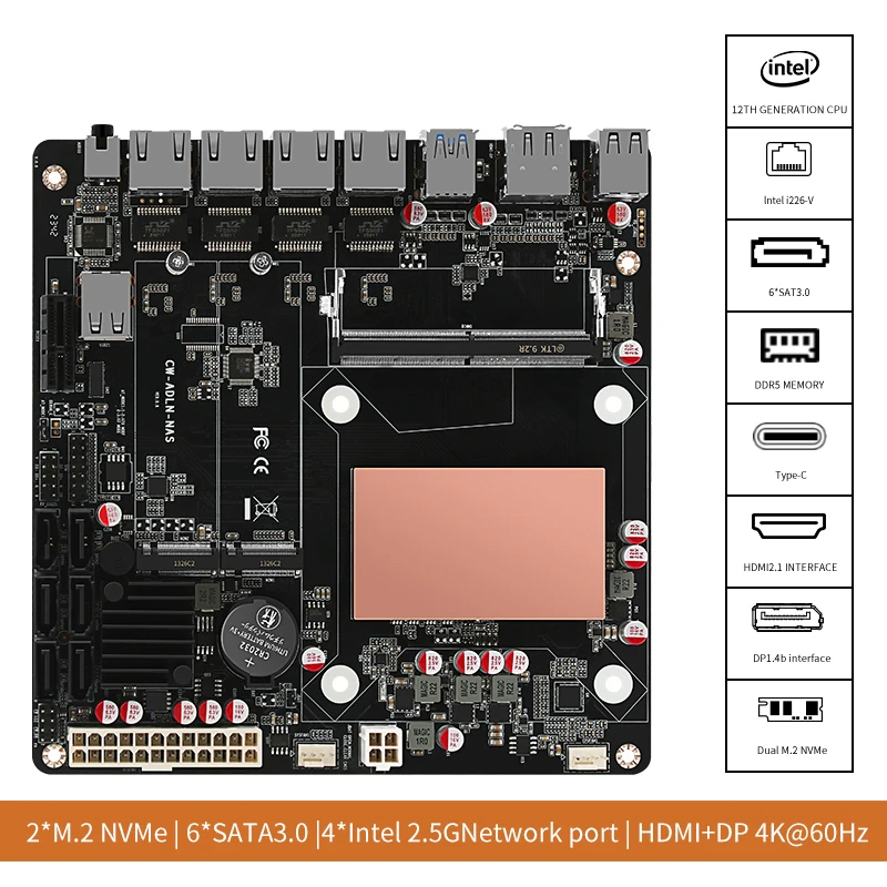 Nas Motherboard N100 6 Sata - N100/N150 6베이 NAS 마더보드 4x 2.5G