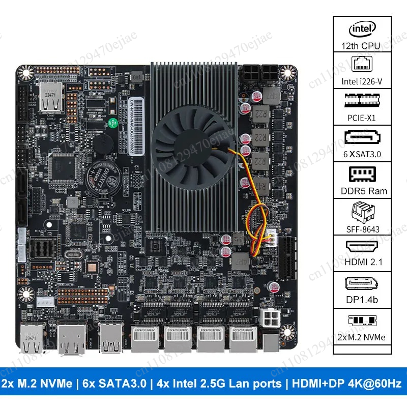 Nas Motherboard N100 6 Sata - N100 미니 ITX NAS 마더보드 DDR5,