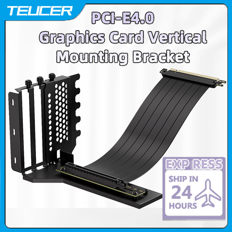 Pcie 4.0 X16 Riser Cable 90 Degree - TEUCER 수직 GPU 장착 브래킷 그래픽