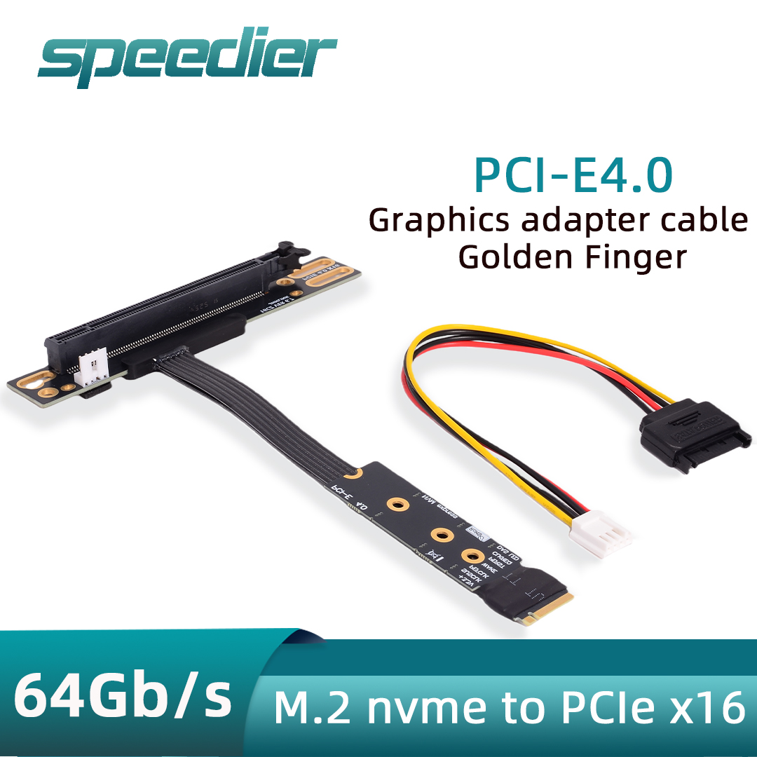 Pcie 4.0 X16 Riser Cable 90 Degree - M.2 NVME to PCIe X16 90도