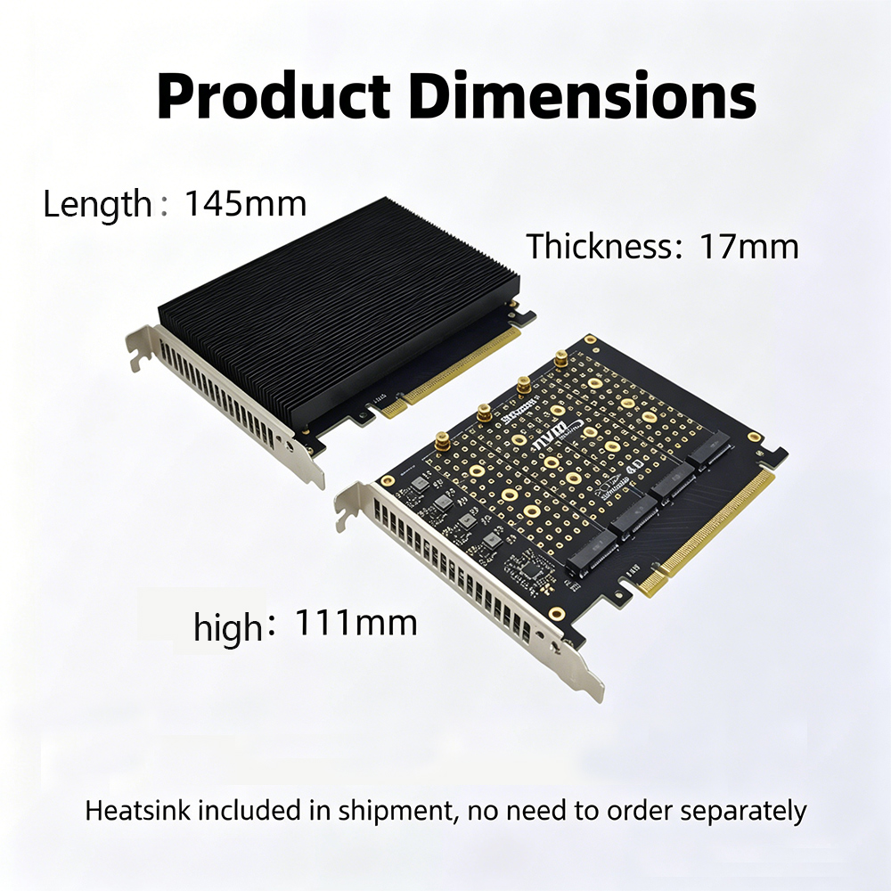 PCIe 4.0 X16 - 4포트 NVMe 어댑터 카드 - Quad M.2 Nvme Pcie Bifurcation Card 리뷰 및 가격