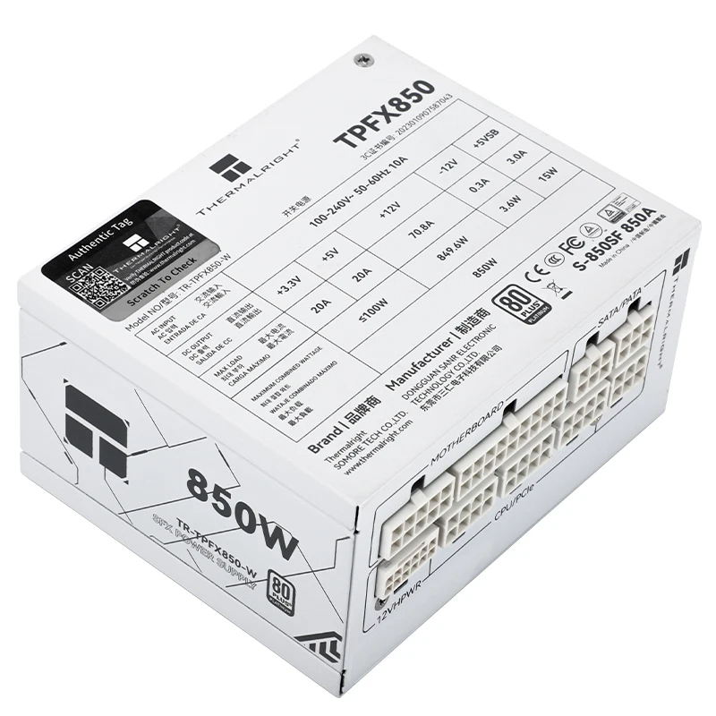 써멀라이트 TR-TPFX850 화이트 SFX 풀 모듈  - Sfx Power Supply 850W Gold 리뷰 및 가격