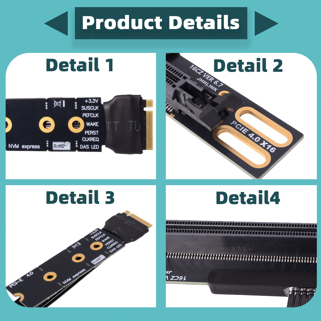 M.2 NVME to PCIe X16 90도 PCI-E - Pcie 4.0 X16 Riser Cable 90 Degree 리뷰 및 가격