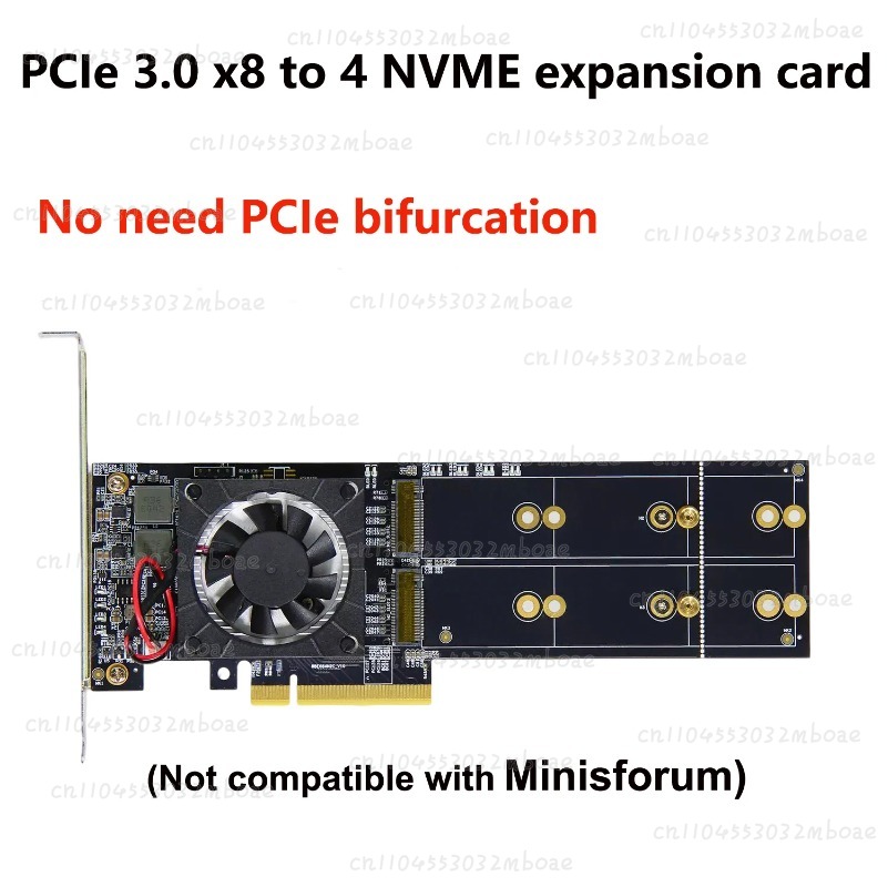 PEX8747 칩 PCIe 3.0 X8 쿼드 M.2 N - Quad M.2 Nvme Pcie Bifurcation Card 리뷰 및 가격