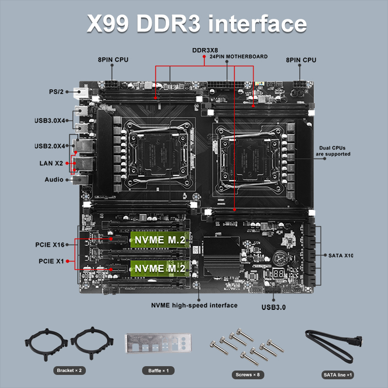 X99 듀얼 소켓 Cpu 마더보드 Lga2011-3 8 - X99 Dual Cpu Motherboard Combo 리뷰 및 가격